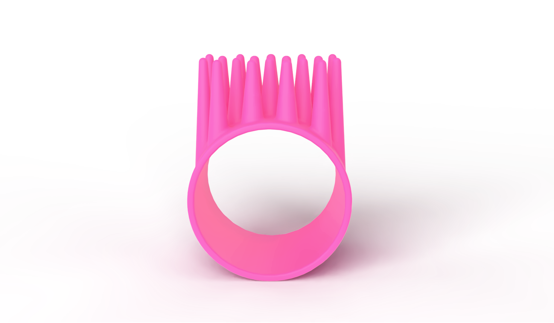 Pink hair dryer attaachment tool on a white background